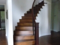 Wood Stair railings in curved staircase Vancouver